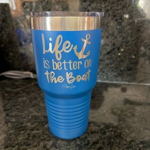 Piper Lou 30 oz. Blue Insulated Tumbler - "Life is Better on the Boat"